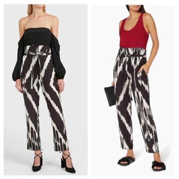 Theory Gunilla Interlace Ikat Silk Pants Multi 6 $355 - Picture 1 of 12